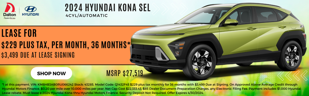 2024 Hyundai Kona SEL
4cyl FWD